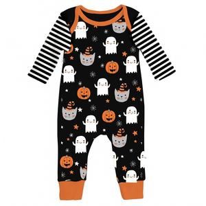 NEW TESA BABE tesa babe "pumpkin party" romper for baby girls and boys in black/